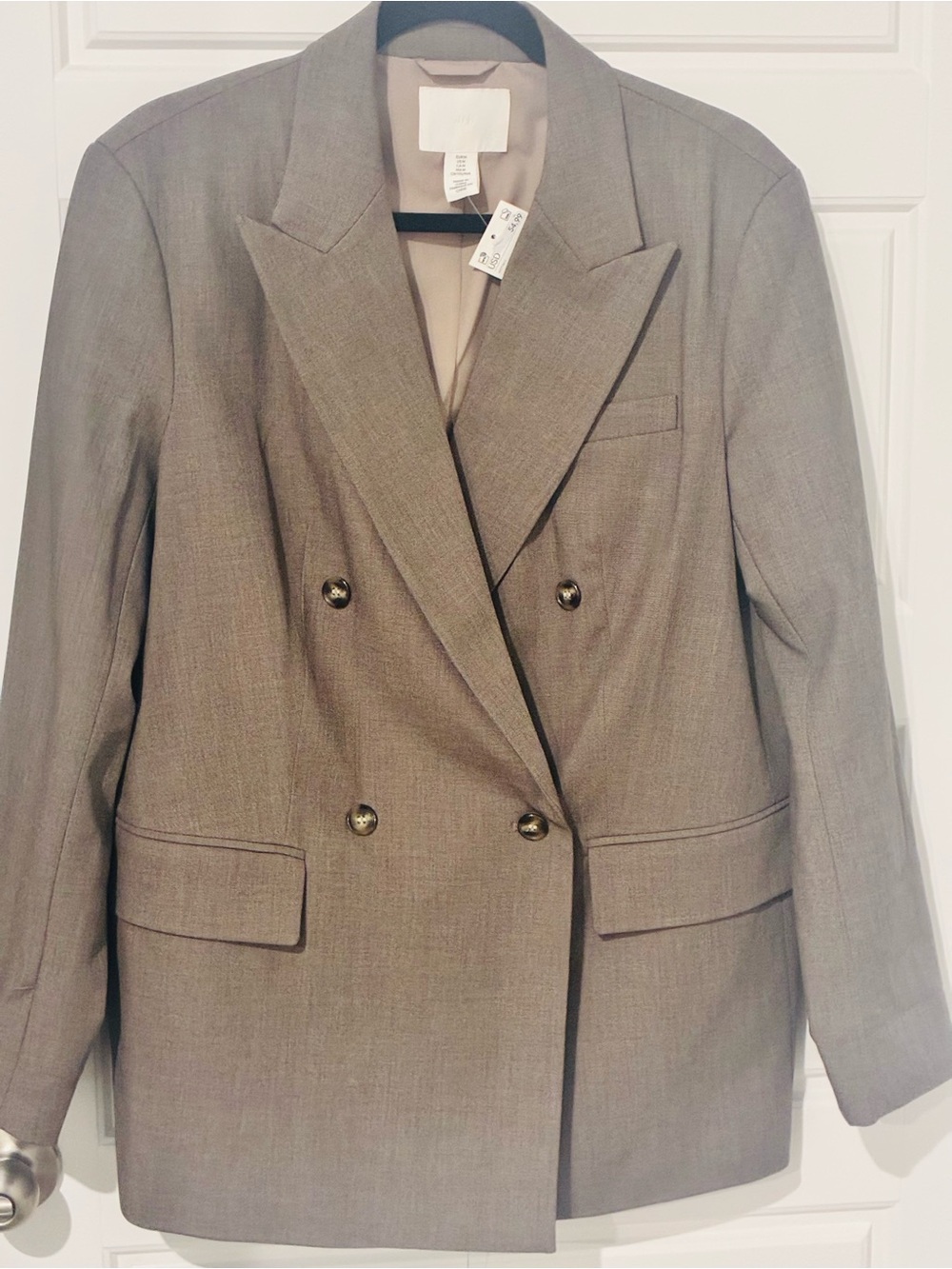 H&M Double-Breasted Blazer Jacket - Light Brown